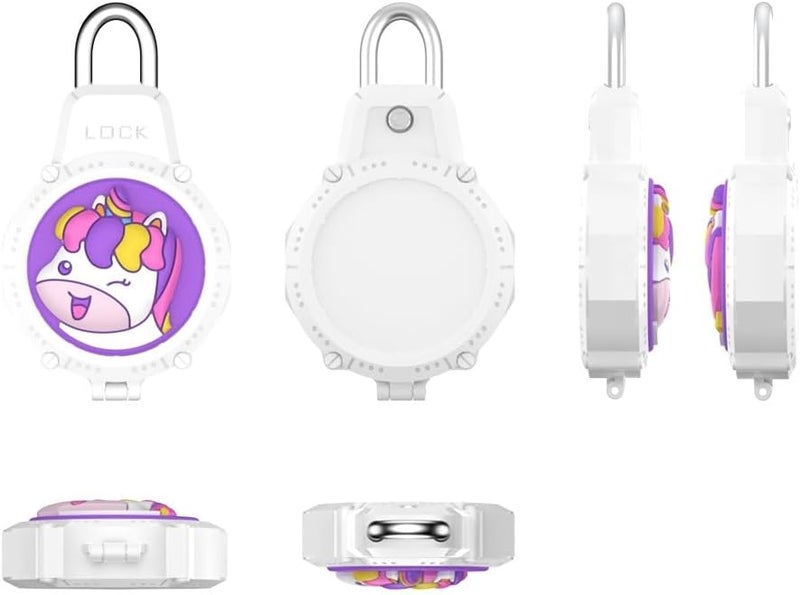 Unicorn White Cartoon AirTag Case Full Protection Screw Closure Anti Scratch Holder - Image 1